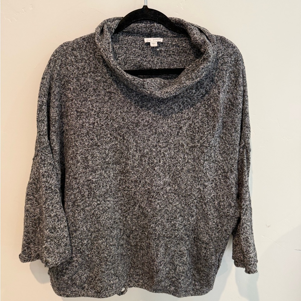 Pure Jill J.Jill Cozy Gray Women's Sweater Kimono Large Cotton Modal Warm Casual